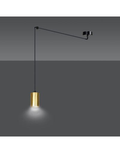 metalowa lampa wisząca Emibig TRAKER 1 BL/GOLD EM526/1 - halogen punktowy dużo światła oryginalny DESIGN czarno -złoty
