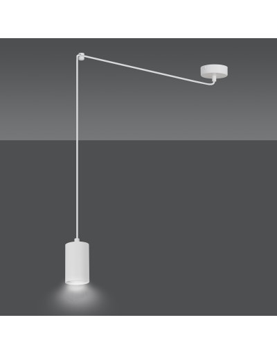 metalowa lampa wisząca Emibig TRAKER 1 WH/WHITE EM525/1 - halogen punktowy dużo światła oryginalny DESIGN biały