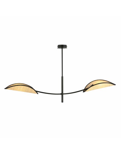 Emibig LOTUS 2 BLACK/RATTAN 1108/2 lampa sufitowa żyrandol oryginalny Design abażury