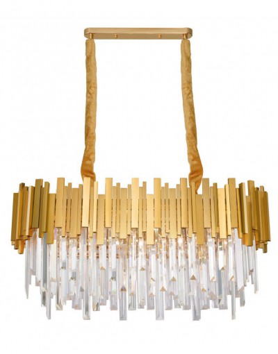 Piękna lampa Luces Exclusivas CAMPANA LE42289 - kolor lampy - złoty, materiał - metal/kryształ