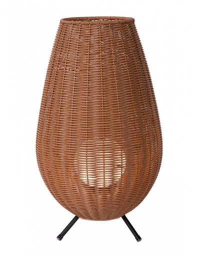 COLIN - Zewnętrzna lampa stołowa ładowana przez USB - LED - 1x3W 3000K - IP44 - Jasne drewno