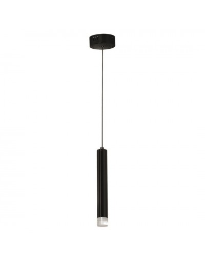 Minimalistyczna, czarna lampa wisząca Milagro CARBON ML182 - pojedynczy zwis LED, Tuba - Sopel