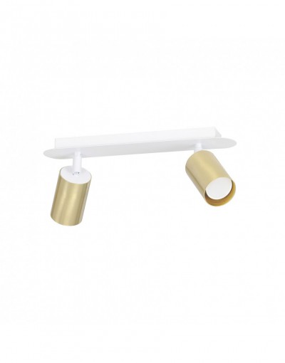 Emibig ZEN 2 WHITE 623/2- spot sufitowy reflektor halogen LED regulowany biało-złoty