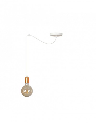Lampa wisząca Emibig SPARK 1 WHITE 447/1- Zwis na kablu w stylu Loft Edison biały